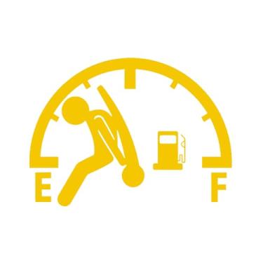 Imagem de Adesivo vazio com tampa de tanque de combustível divertido, 4 peças, impermeável, refletivo, alto consumo de gás/medidor de combustível, adesivo vazio, universal para carros, caminhões SUV (amarelo)