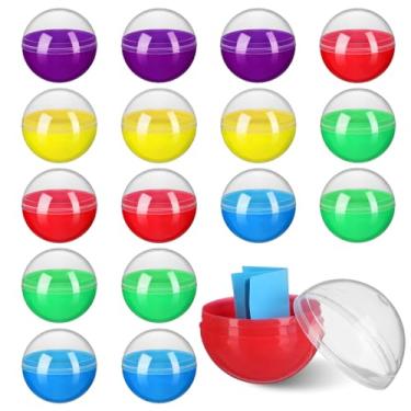 Imagem de Yardwe 50 Cápsulas Vazias Para Máquinas De Venda Automática, Recipientes Plásticos Redondos Transparentes E Coloridos Brindes Festas, 45 Mm