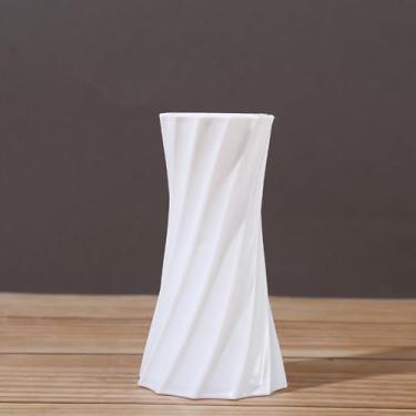 Imagem de 2 peças/conjunto de vasos de plástico modernos de design torcido, suportes de flores decorativos para casa e escritório