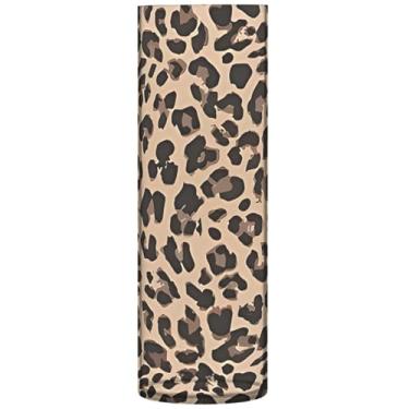 Imagem de Vasos de flores cilíndricos para centros de mesa, design de pele de leopardo, vasos e plantadores de plástico personalizados, decoração moderna floral, 30 cm x 9,9 cm