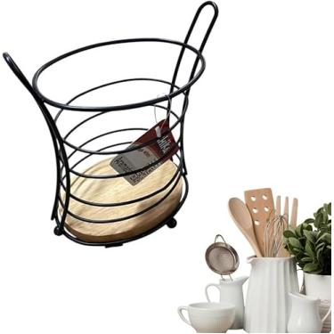 Imagem de Suporte para Talheres Aramado 18,5 cm | Porta Talheres de Bancada | Organizador de Utensílios para Cozinha Moderna