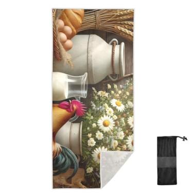 Imagem de Joitme Toalha de banho creme Farm Feast, tamanho P, toalhas de praia de microfibra, toalhas de natação para adultos