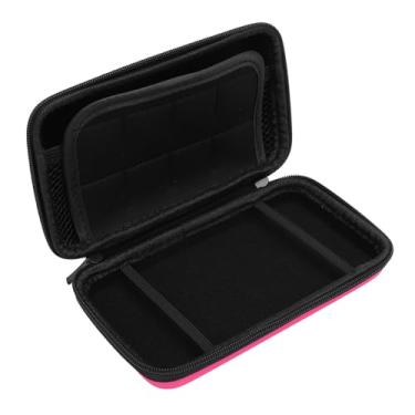 Imagem de Asixxsix Estojo de Transporte para Novo 2DS XL 2DS LL Novo 3DS 3DS, Bolsa Protetora de Viagem Rígida Com 8 Slots para Cartucho de Jogo, Exterior de PU Resistente à água e Compartimento (Rosa)