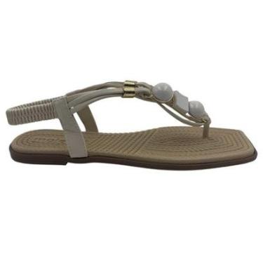 Imagem de Sandália Rasteira Moleca Calce Fácil Off White 5558106 - Off 40-Feminino