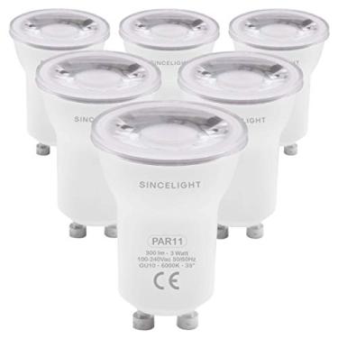 Imagem de MR11 Mini Dicróica com Base GU10, Lâmpada LED, 3W, 100-240 Volts, 300lm, IRC≈85, 6000K Branco frio, pacote de 6