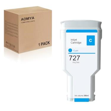 Imagem de Aomya 727 300 ml cartuchos de tinta 727 compatíveis 727 cartucho de tinta para impressoras DesignJet T1530 T2500 T920 T930 T1500 T2530 (ciano)
