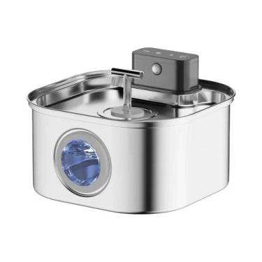 Imagem de Fonte De Água Automática Para Gatos Em Aço Inoxidável De 3,2L Com Sens
