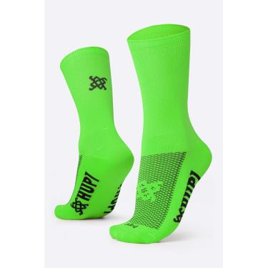 Imagem de Meia HUPI Lisa Verde Neon Cano Médio 1 Par, Cor: Verde Neon, Tamanho: Plus 42-46