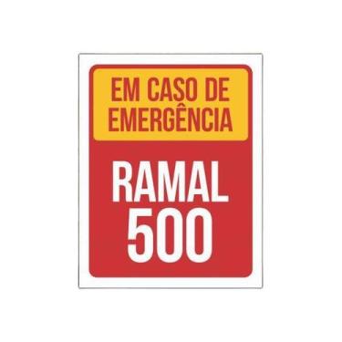 Imagem de Placa Em Caso De Emergência Ramal 500 Segurança Aviso - Sinalizo