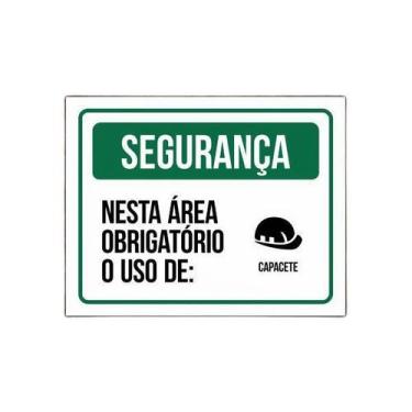 Imagem de Placa De Segurança - Nesta Área Uso Obrigatório De Capacete - Sinalizo