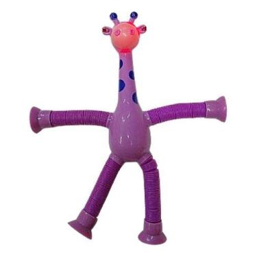 Imagem de Girafas Pop It Tubo Led  Kit 4uni Estica E Gruda Montessori - Romã Ata