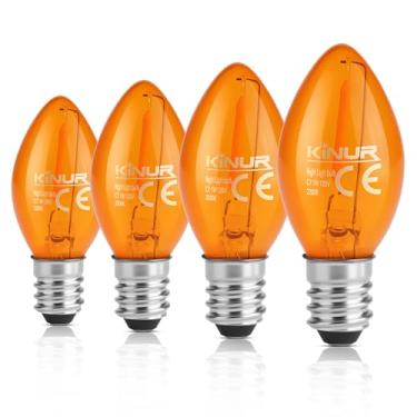 Imagem de KINUR Lâmpadas LED noturnas, 1W E12 C7 substituição 2200K 120V baixo watt candelabro luz de Natal lâmpadas de sal pacote com 4