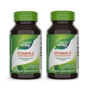 Imagem de Vitamina C Nature's Way 1000 mg com roseira brava, pacote com 2