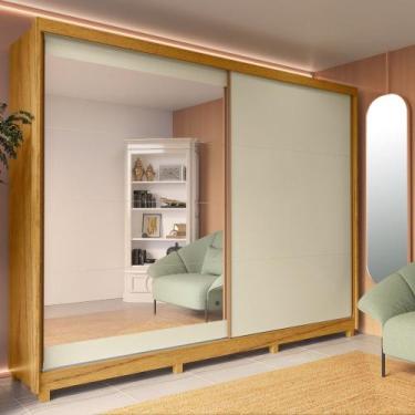 Imagem de Guarda Roupa Casal com Espelho 2 Portas de Correr 7 Gavetas Flex Color