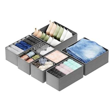 Imagem de ANIS·KEAAR Pacote com 8 gavetas organizadoras | Caixas organizadoras de cômoda para armazenamento de berçário e armário | Ideal para roupas, roupas de bebê, roupas íntimas e meias
