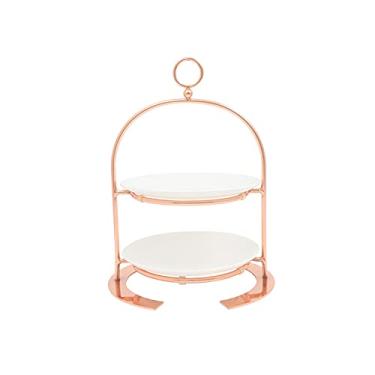 Imagem de Suporte de bolo criativo para bolo com alça de metal multicamadas sobremesa estilo europeu suporte de exibição de cupcake decoração de casamento bandeja de servir pastelaria suporte de sobremesa