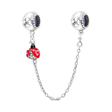 Imagem de Pulseira Feminina De Prata 925 Com Contas De Charme Café E Corrente De