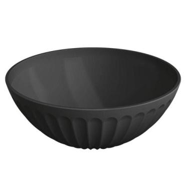 Imagem de Saladeira Tigela Redonda Preta 1,5L Plástico 20x8,5cm Uz Salada Pipoca