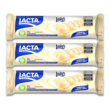 Imagem de Chocolate Branco Laka Lacta Kit 3 Barrinhas de 28g