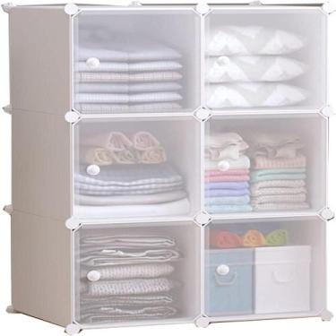Imagem de Guarda roupa 6 portas armário modular organizador - Multicoisa da Paju
