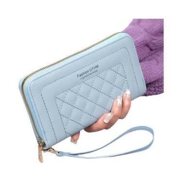Imagem de Bolsa Clutch Feminina Grande Capacidade Bordada Com Zíper, Carteira Ma