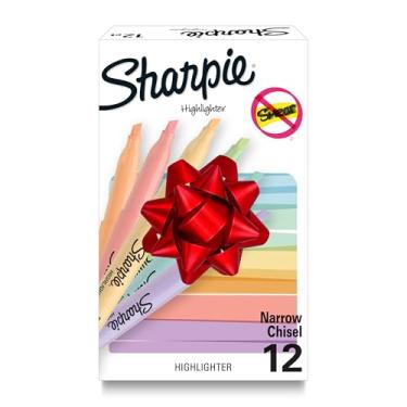 Imagem de Sharpie Marcadores de bolso, cores pastel suaves, sortidas, ponta de cinzel, 144 unidades - uso escolar, casa e escritório, material para professores, pacote com 12