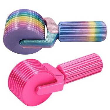 Imagem de Pacote com 2 rolos de arte de diamante, ferramentas de pintura de diamante rosa vermelha e macaron, rolo PLA liso para pintura de diamante, acessórios de artesanato fáceis de usar para kits de pintura