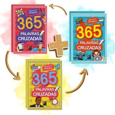 Imagem de Coleção 365 Palavras Cruzadas  Vermelha, Azul e Amarela - Pé da Letra