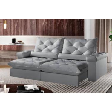 Imagem de Sofá Retrátil e Reclinável 220m Veneza Pillow com 20cm Fibra Siliconad