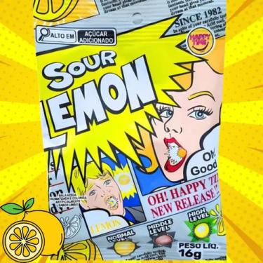 Imagem de Bala Super Azeda Sour Lemon 16gr Happy Time Importada, Limão