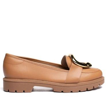 Imagem de Mocassim Feminino Beira Rio Detalhe Dourado Caramelo, Caramelo, 36