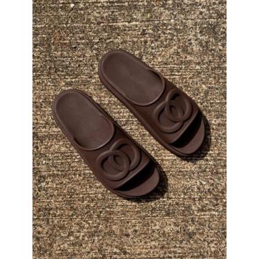 Imagem de Chinelo Slide Nuvem Feminino Plataforma Confortável Solado Tratorado -