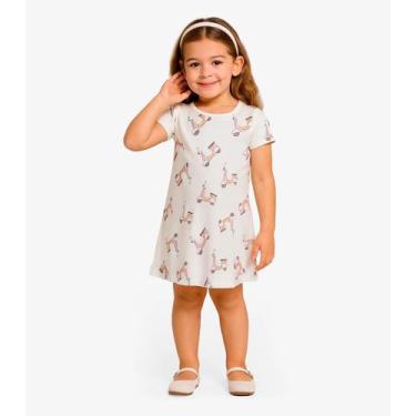Imagem de Vestido Menina Infantil Select Bege, 2, Bege