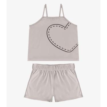 Imagem de Conjunto Infantil Blusa e Shorts Menina Select Cinza, 4, Cinza