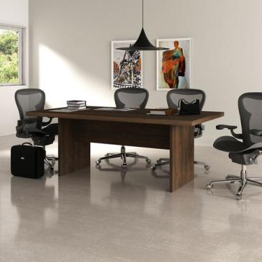 Imagem de Mesa Escritório Reunião Grande 200x100cm Rústico - Tecno Mobili