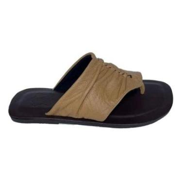 Imagem de Sandália Feminina Rasteira Couro Legítimo Rasteirinha Verão-Feminino