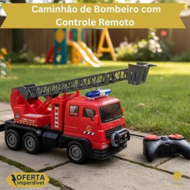 Imagem de Brinquedo Infantil Caminhao Bombeiro Controle Remoto Presente Divertid