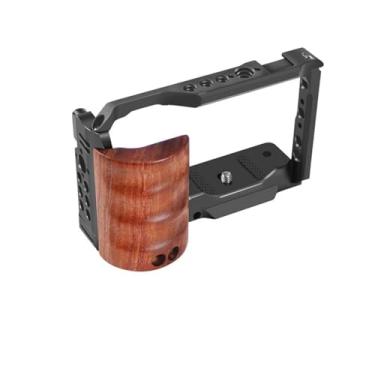 Imagem de Gaiola de câmera com cabo de madeira para Sony Alpha ZV-E10, equipamento de vídeo de alumínio (ZVE10-CAGE)