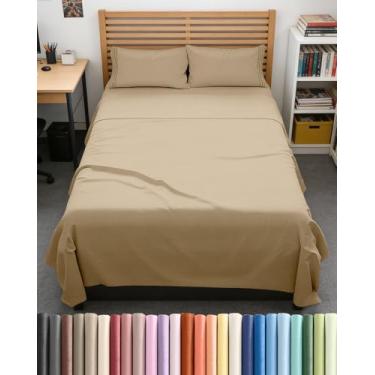 Imagem de Jogo de cama casal GG – 4 peças extra longo estendido casal GG – Ultramacio, respirável e refrescante – Cabe em colchões de 20,3 a 40,6 cm com bolsos profundos – 137,2 cm x 203,2 cm – Resistente a
