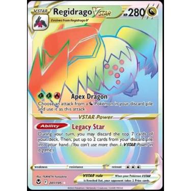 Imagem de Carta Colecionável Pokémon Regidrago Vstar 201/195 Silver Tempest