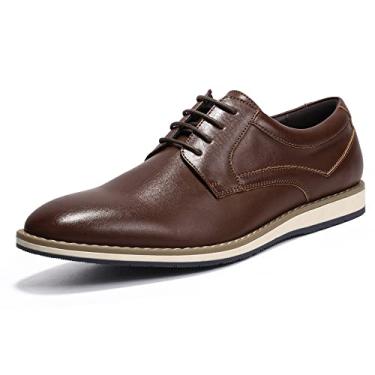 Imagem de Mofri Sapato social masculino casual Oxford formal, Marrom escuro PU, 38