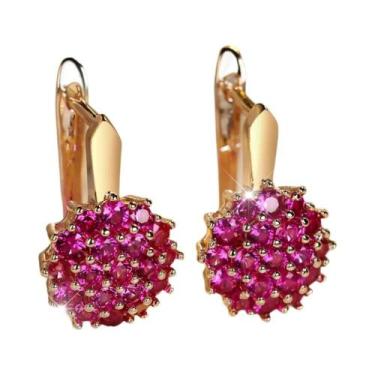 Imagem de Brincos De Argola Em Ouro Rosê E Prata Com Zircônia Em Formato De Gira