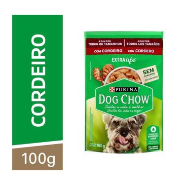 Imagem de Ração Úmida para Cães Adultos de Todos Os Tamanhos Extralife Sabor Cordeiro Dog Chow 100G