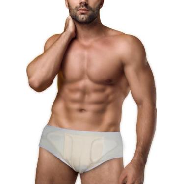 Imagem de Cueca para hernia inguinal dupla - preta ou bege - Dilepé, BEGE, P