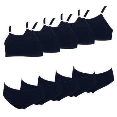 Imagem de Kit 5 Conjunto Infantil Calcinha e Sutiã Menina Algodão - OPTE, M, Pre