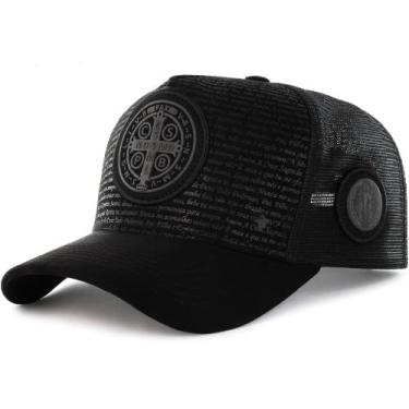 Imagem de Boné Sacudido's - Medalha de São Bento - Suede Preto - Oração