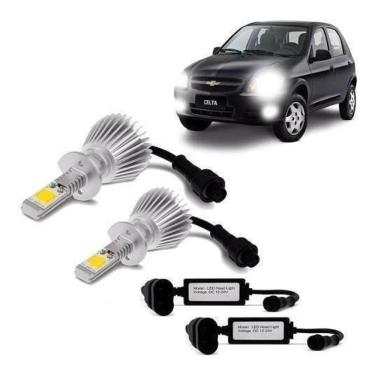 Imagem de Kit Super Led Celta 2003 2004 2005 H4 Farol Simples 6000K