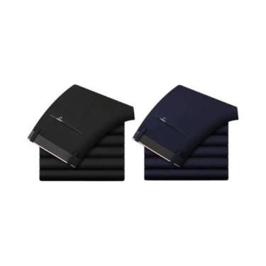 Imagem de Calças Sociais Masculinas Pretas Slim-Fit Confortáveis Para Todas as E