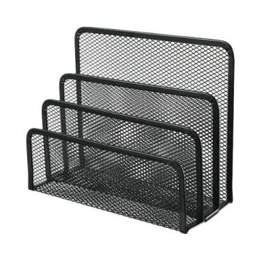 Imagem de Organizador De Mesa Em Metal Preto Com 3 Camadas, Suporte Para Caderno