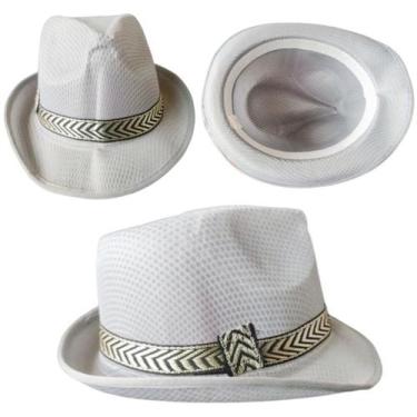 Imagem de Chapéu De Sambista Malandrinho Fantasia - RPires, Branco dourado, Unic